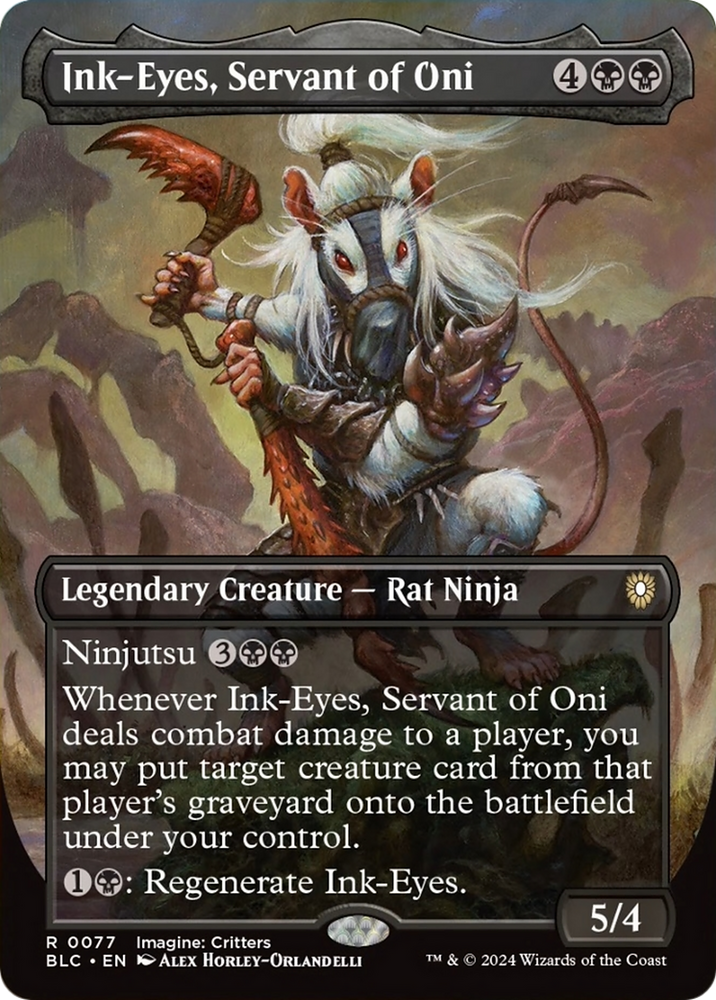 Ink-Eyes, Servant of Oni (Borderless) [Bloomburrow Commander] Magic: The Gathering