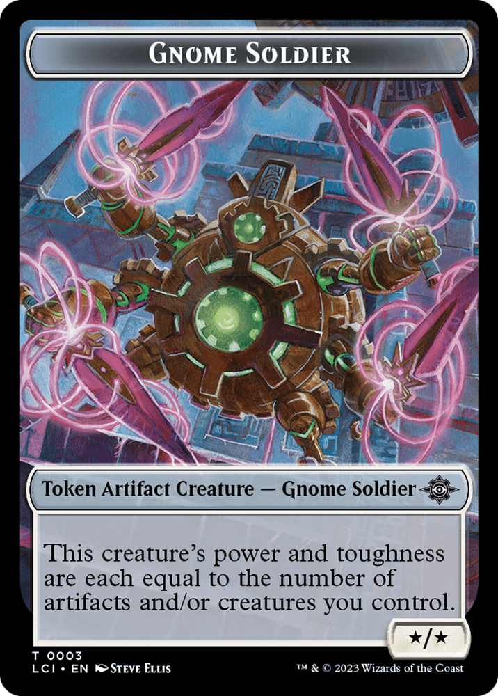 Fungus Dinosaur // Gnome Soldier Double-Sided Token [The Lost Caverns of Ixalan Tokens] Magic: The Gathering