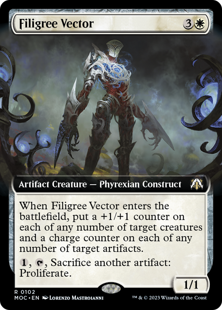 Filigree Vector (Extended Art) [March of the Machine Commander] Magic: The Gathering