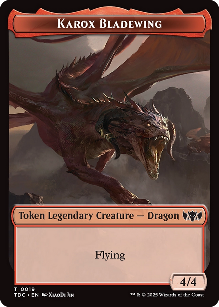 Karox Bladewing // Copy Double-Sided Token [Tarkir: Dragonstorm Commander Tokens] Magic: The Gathering