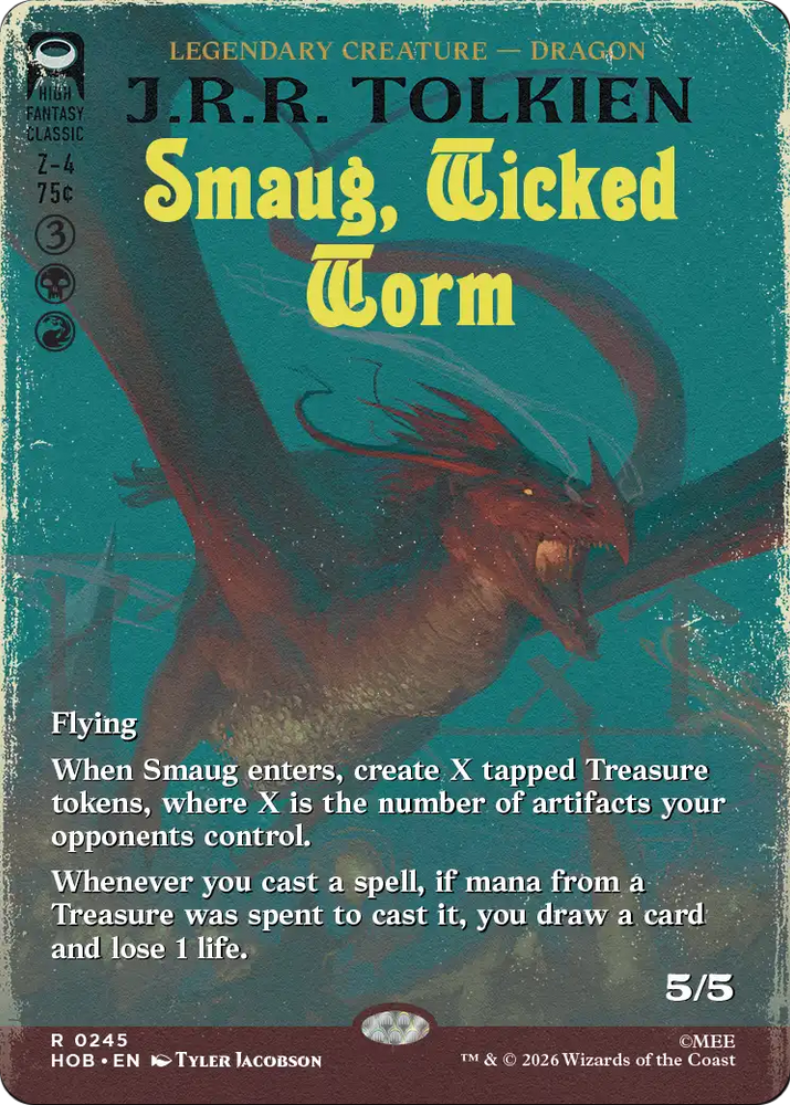 Smaug, Wicked Worm (Borderless) [The Hobbit] Magic: The Gathering