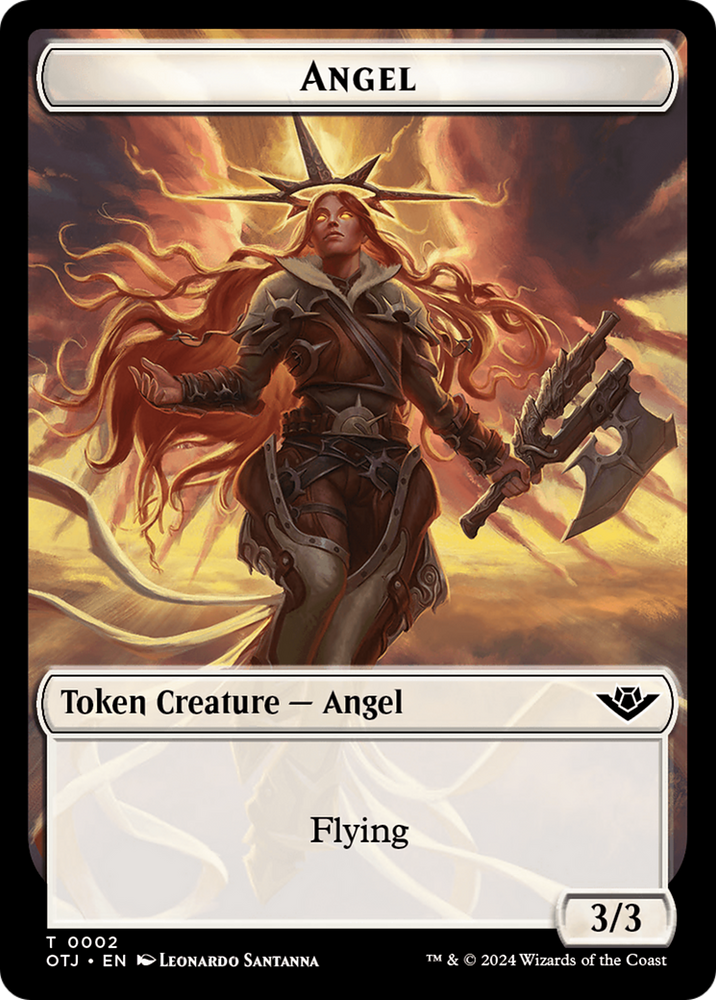 Mercenary // Angel Double-Sided Token [Outlaws of Thunder Junction Tokens] Magic: The Gathering