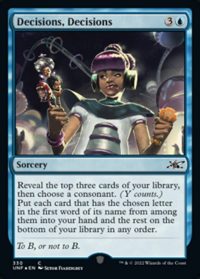 Decisions, Decisions (Galaxy Foil) [Unfinity] Magic: The Gathering