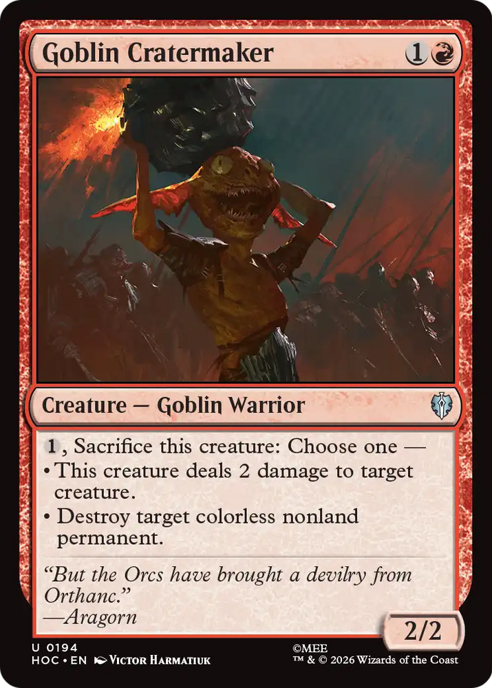 Goblin Cratermaker [The Hobbit: Eternal-Legal] Magic: The Gathering