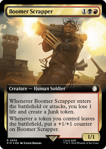 Boomer Scrapper (Extended Art) (Surge Foil) [Fallout] Magic: The Gathering