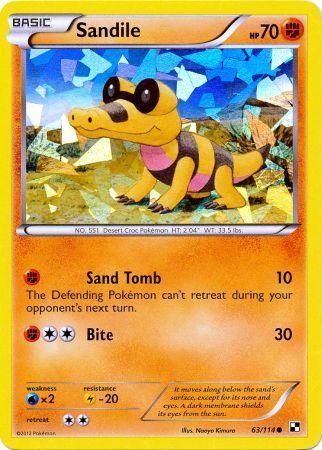 Sandile (63/114) (Cracked Ice Holo) [Black & White: Base Set] Pokémon