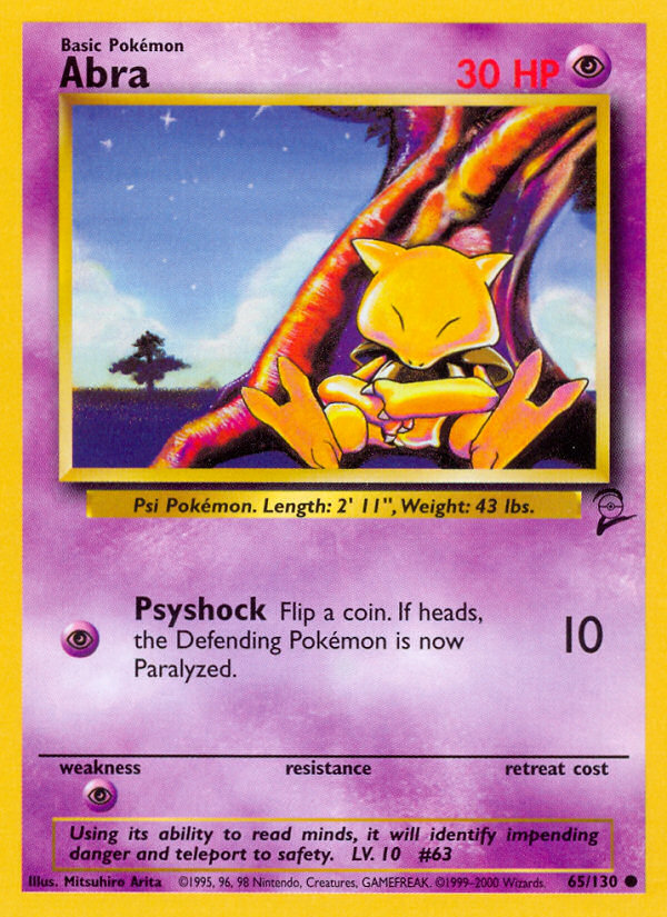 Abra (65/130) [Base Set 2] Pokémon