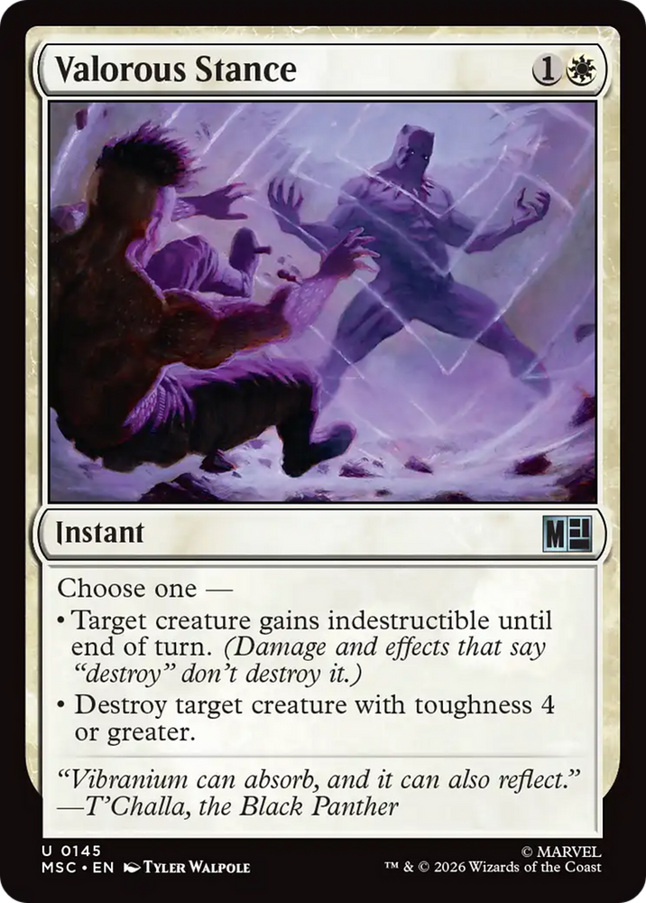 Valorous Stance (Surge Foil) [Marvel Super Heroes Commander] Magic: The Gathering