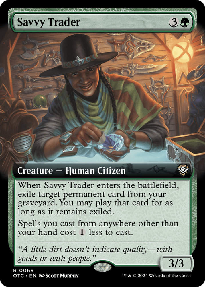 Savvy Trader (Extended Art) [Outlaws of Thunder Junction Commander] Magic: The Gathering