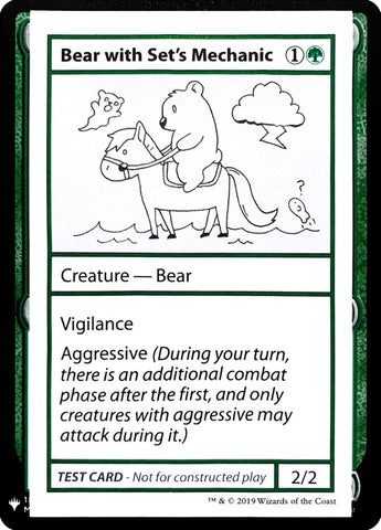 Bear with Set's Mechanic [Mystery Booster Playtest Cards] Magic: The Gathering