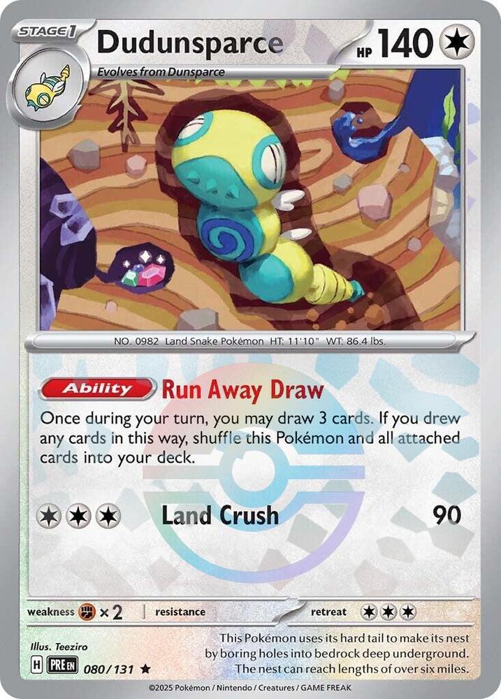 Dudunsparce (080/131) (Poke Ball Pattern) [Scarlet & Violet: Prismatic Evolutions] Pokémon