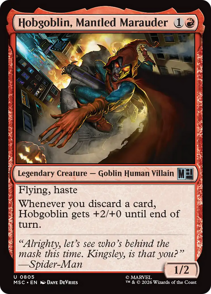 Hobgoblin, Mantled Marauder [Marvel Super Heroes Commander] Magic: The Gathering