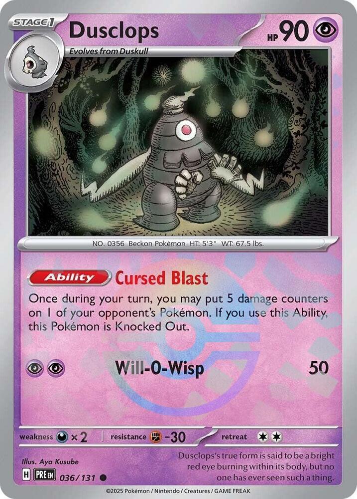 Dusclops (036/131) (Poke Ball Pattern) [Scarlet & Violet: Prismatic Evolutions] Pokémon