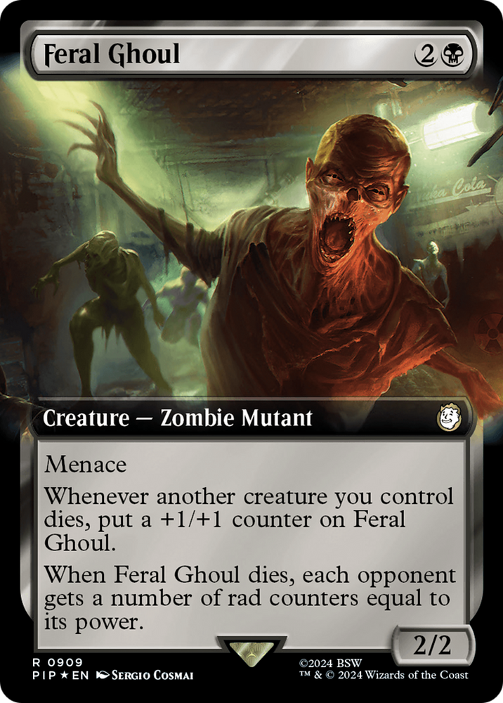 Feral Ghoul (Extended Art) (Surge Foil) [Fallout] Magic: The Gathering