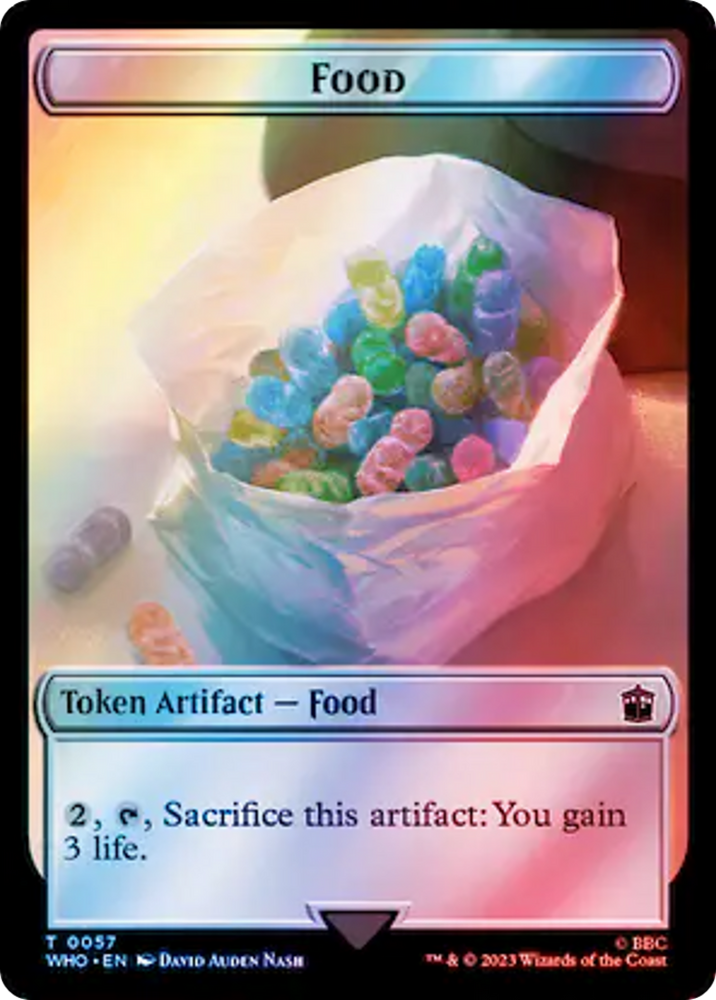 Dalek // Food (0057) Double-Sided Token (Surge Foil) [Doctor Who Tokens] Magic: The Gathering