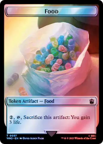 Alien Angel // Food (0057) Double-Sided Token (Surge Foil) [Doctor Who Tokens] Magic: The Gathering