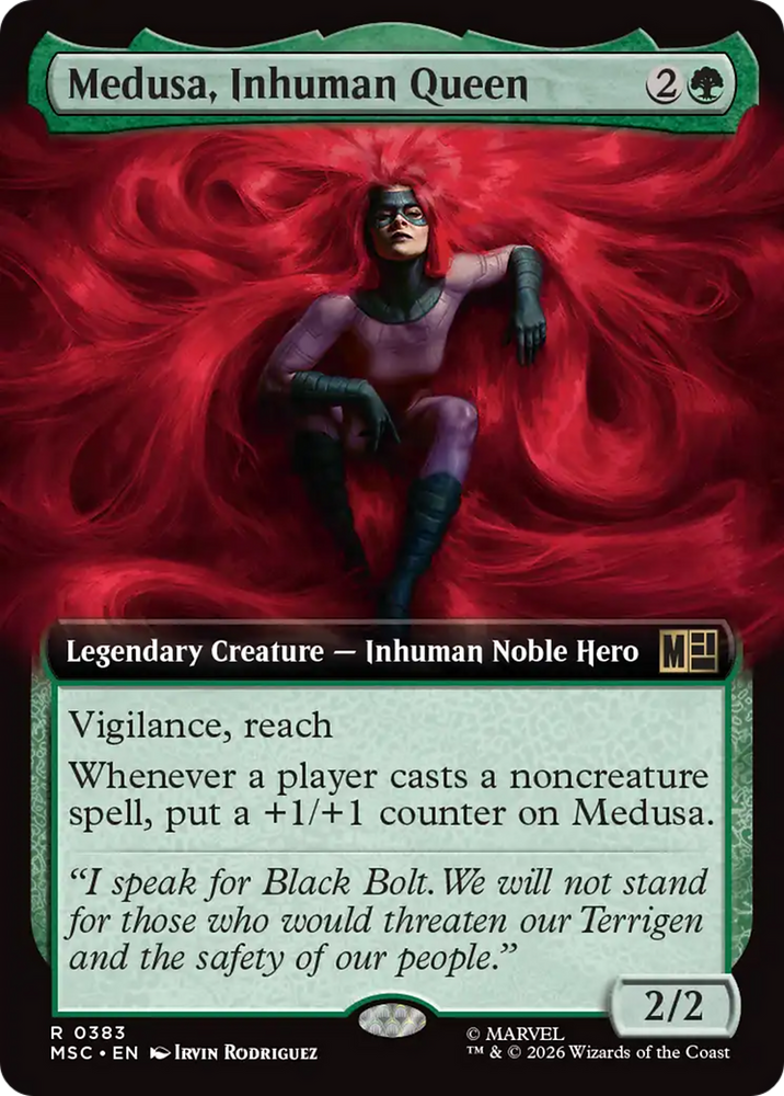 Medusa, Inhuman Queen (Extended Art) [Marvel Super Heroes Commander] Magic: The Gathering