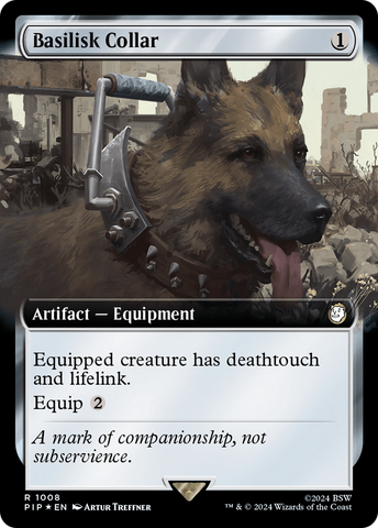Basilisk Collar (Extended Art) (Surge Foil) [Fallout] Magic: The Gathering