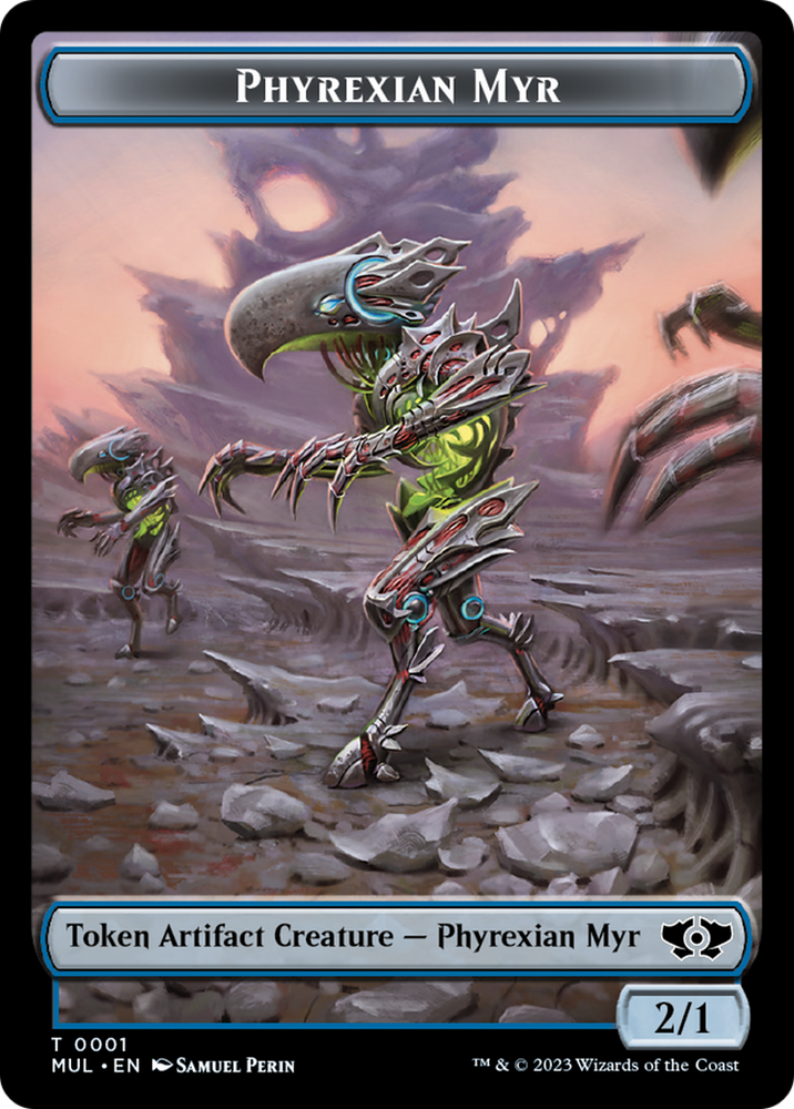 Phyrexian Myr // Teferi's Talent Emblem Double-Sided Token [March of the Machine Tokens] Magic: The Gathering