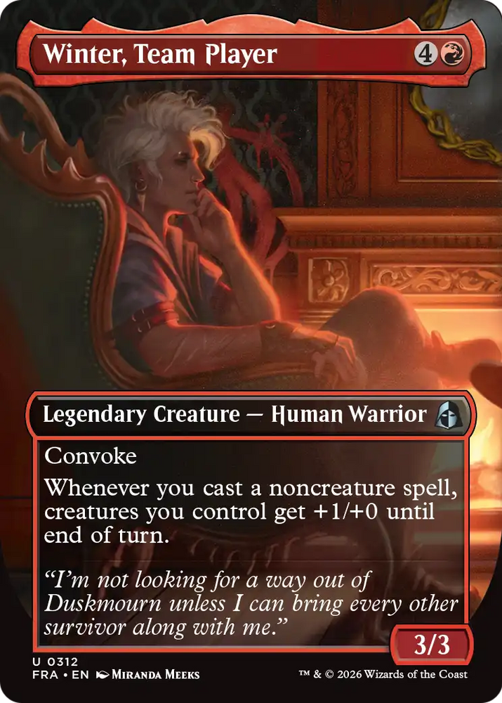 Winter, Team Player (Borderless) [Reality Fracture] Magic: The Gathering