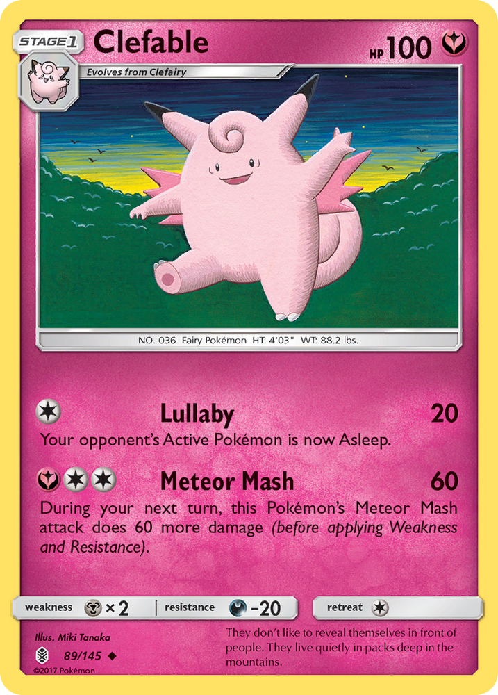 Clefable (89/145) [Sun & Moon: Guardians Rising] Pokémon