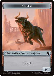 Golem (0014) // Golem (0015) Double-Sided Token [Aetherdrift Tokens] Magic: The Gathering