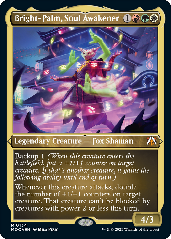 Bright-Palm, Soul Awakener (Display Commander) [March of the Machine Commander] Magic: The Gathering