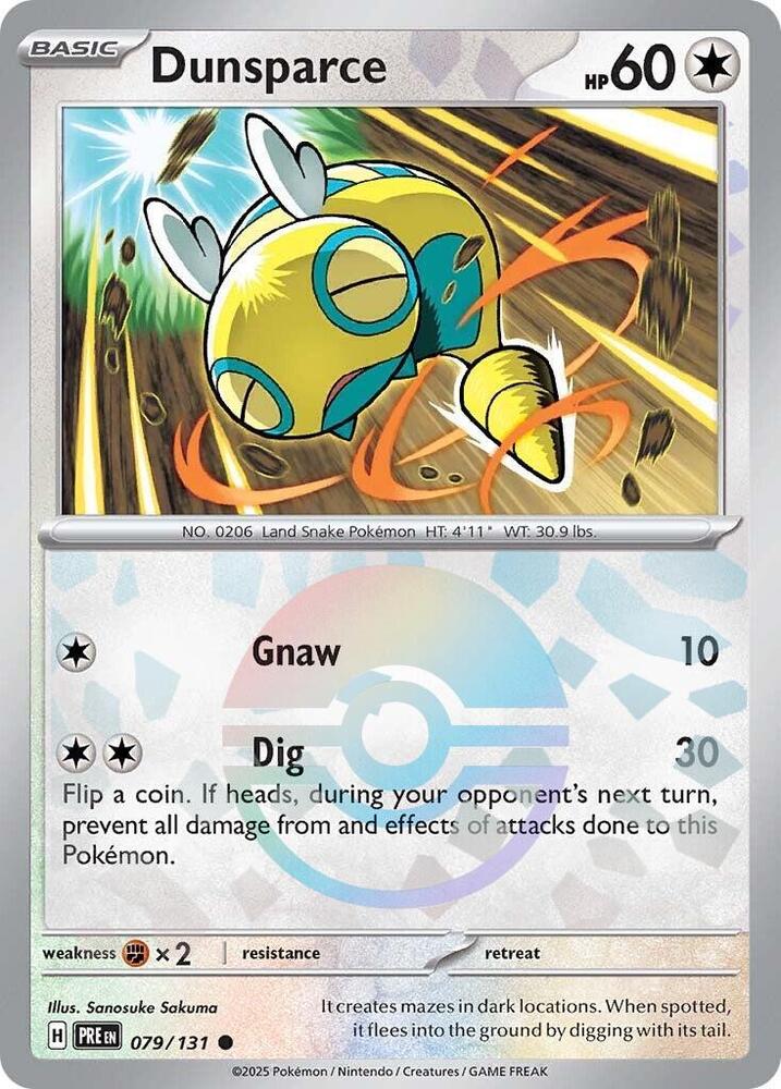 Dunsparce (079/131) (Poke Ball Pattern) [Scarlet & Violet: Prismatic Evolutions] Pokémon