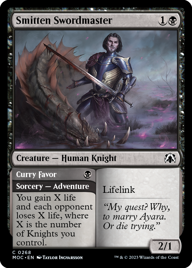 Smitten Swordmaster // Curry Favor [March of the Machine Commander] Magic: The Gathering