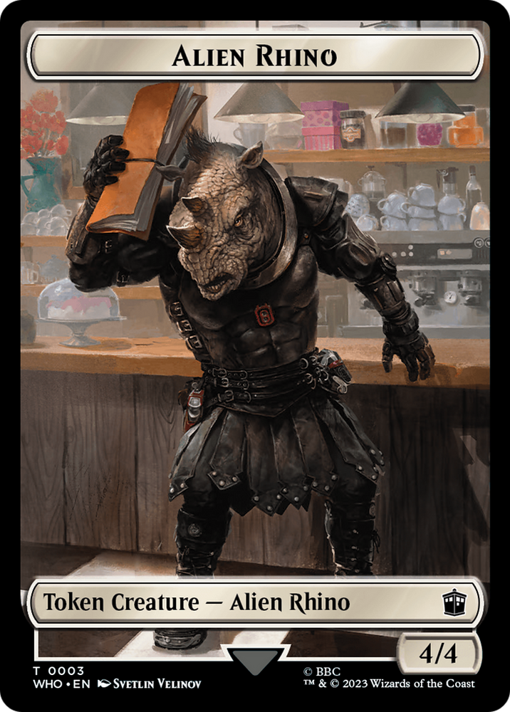 Alien Rhino // Alien Salamander Double-Sided Token [Doctor Who Tokens] Magic: The Gathering