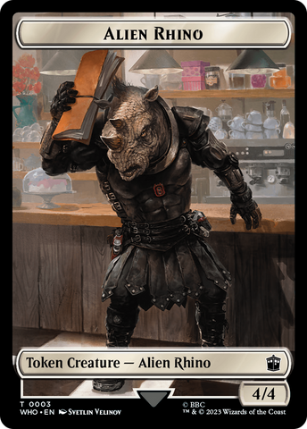 Alien Rhino // Alien Salamander Double-Sided Token [Doctor Who Tokens] Magic: The Gathering