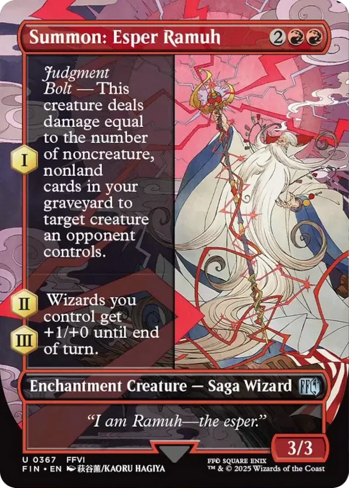 Summon: Esper Ramuh (Borderless) [FINAL FANTASY] Magic: The Gathering