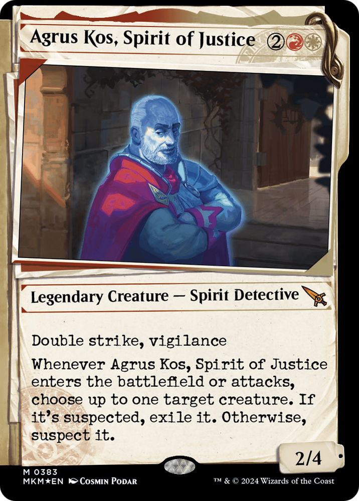 Agrus Kos, Spirit of Justice (Showcase) (Invisible Ink) [Murders at Karlov Manor] Magic: The Gathering