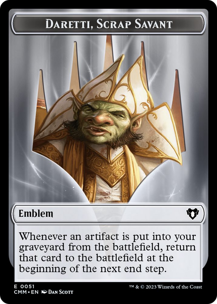 Soldier (0009) // Daretti, Scrap Savant Emblem Double-Sided Token [Commander Masters Tokens] Magic: The Gathering