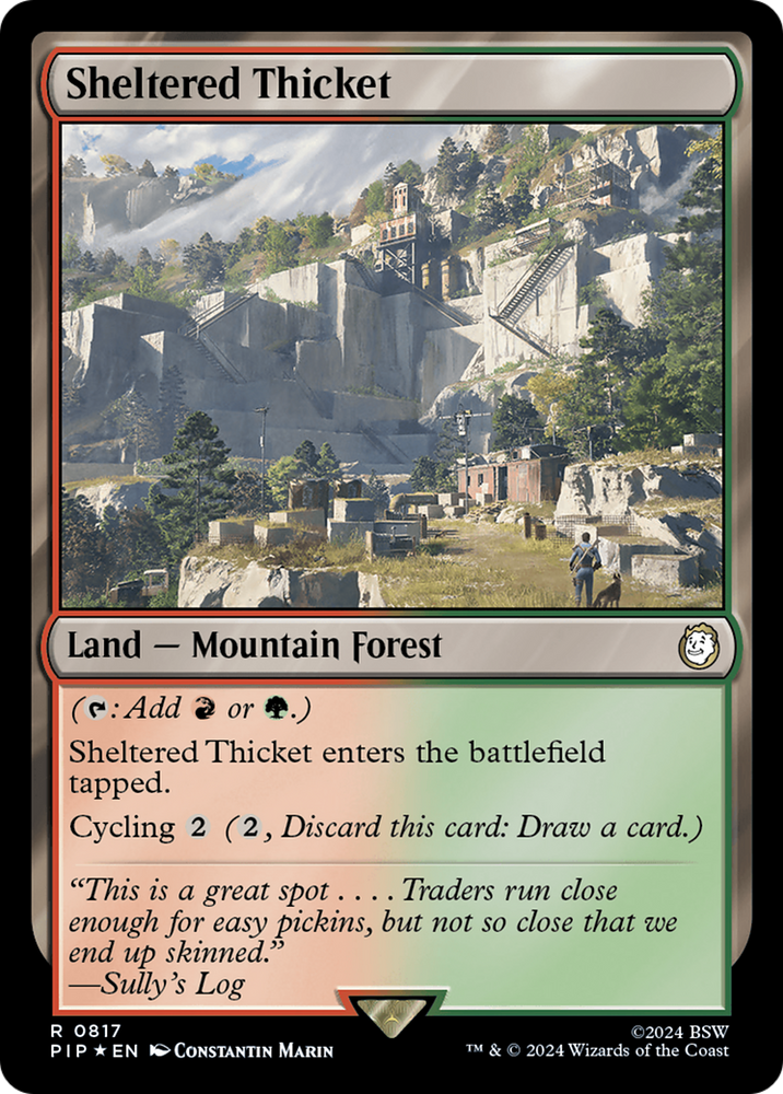 Sheltered Thicket (Surge Foil) [Fallout] Magic: The Gathering
