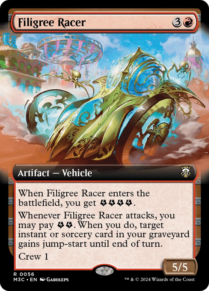Filigree Racer (Extended Art) (Ripple Foil) [Modern Horizons 3 Commander] Magic: The Gathering