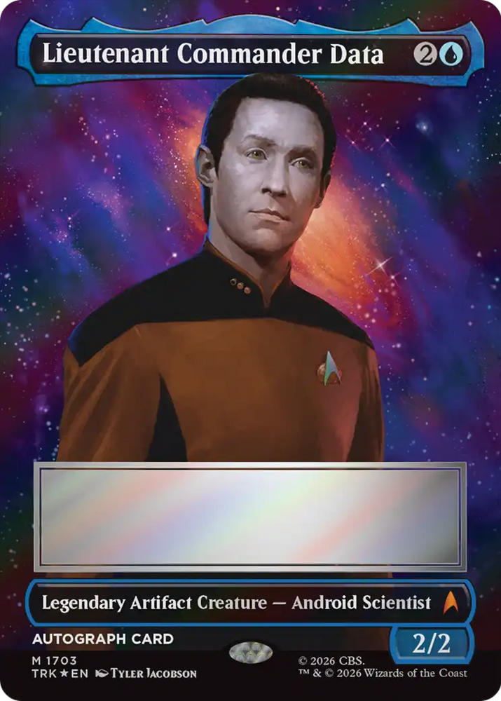 Lieutenant Commander Data (Borderless) (Signed) [Star Trek] Magic: The Gathering