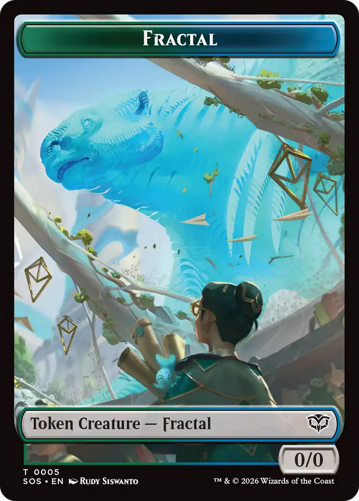 Boar // Fractal (0005) Double-Sided Token [Secrets of Strixhaven Commander Tokens] Magic: The Gathering