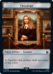 Human (0005) // Treasure (0028) Double-Sided Token [Doctor Who Tokens] Magic: The Gathering