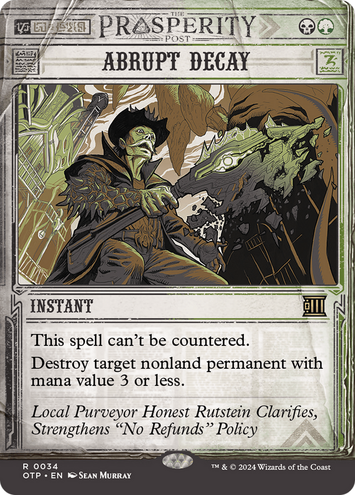 Abrupt Decay [Outlaws of Thunder Junction: Breaking News] Magic: The Gathering