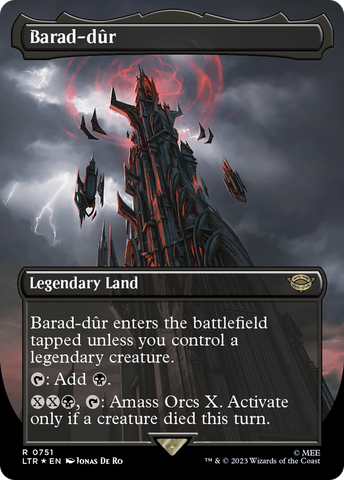 Barad-dur (0751) (Borderless) (Surge Foil) [The Lord of the Rings: Tales of Middle-Earth] Magic: The Gathering