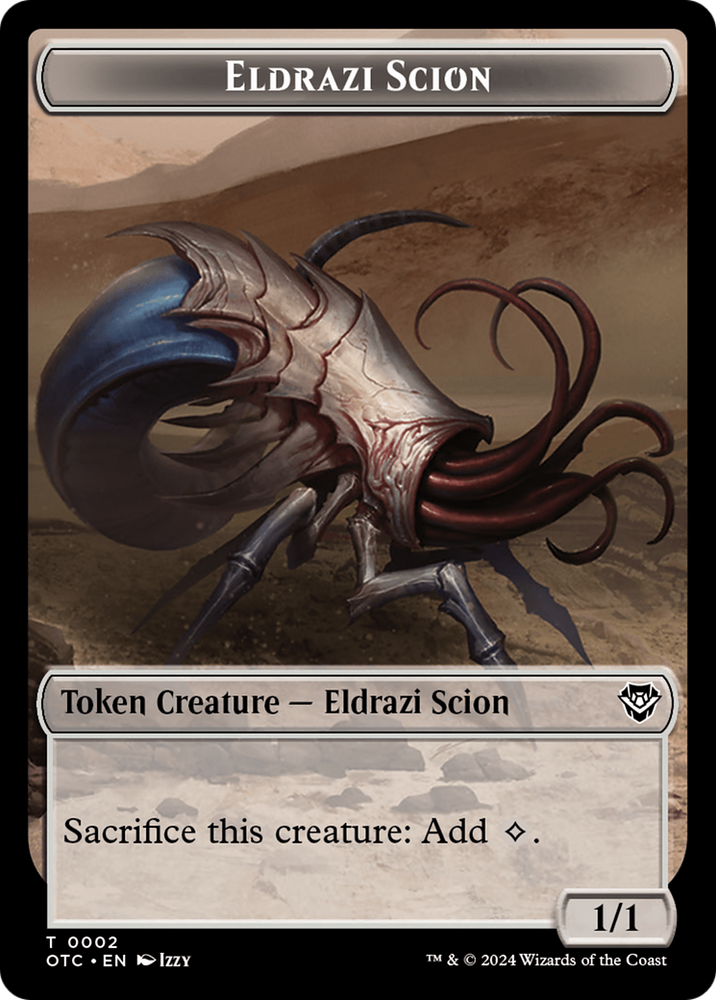 Eldrazi Scion // Treasure Double-Sided Token [Outlaws of Thunder Junction Commander Tokens] Magic: The Gathering
