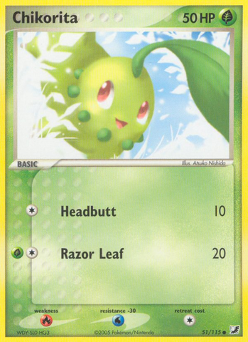 Chikorita (51/115) [EX: Unseen Forces] Pokémon