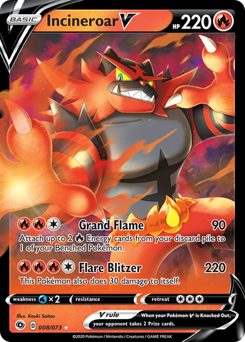 Incineroar V (008/073) [Sword & Shield: Champion's Path] Pokémon