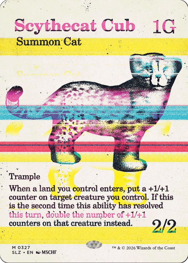 Scythecat Cub (0327) [Secret Lair x MSCHF: The Zeta Set] Magic: The Gathering