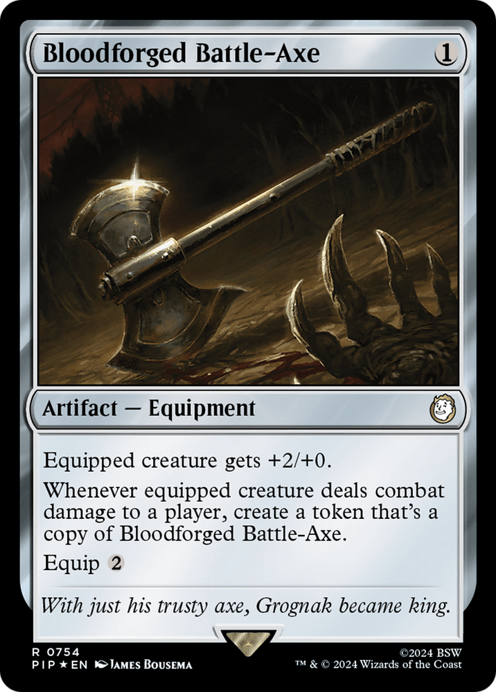 Bloodforged Battle-Axe (Surge Foil) [Fallout] Magic: The Gathering
