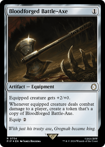Bloodforged Battle-Axe (Surge Foil) [Fallout] Magic: The Gathering