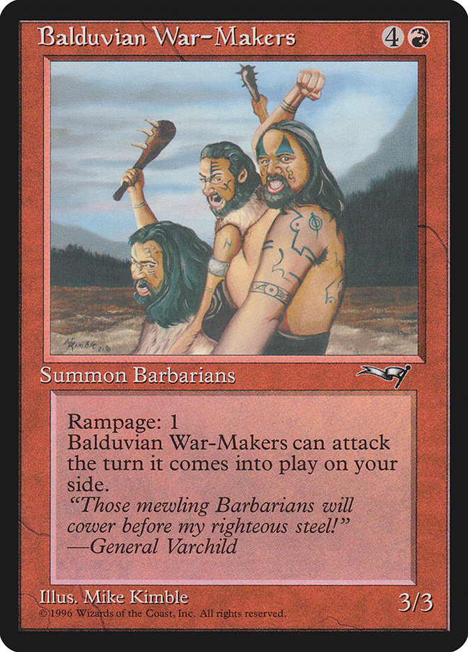 Balduvian War-Makers (Treeline Background) [Alliances] Magic: The Gathering