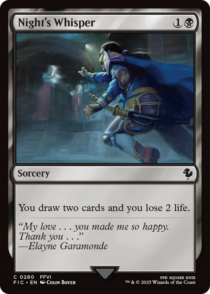 Night's Whisper [FINAL FANTASY Commander] Magic: The Gathering