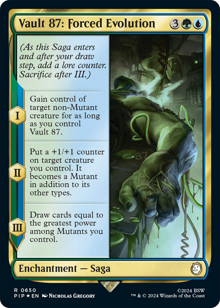 Vault 87: Forced Evolution (Surge Foil) [Fallout] Magic: The Gathering